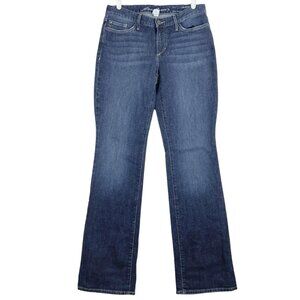 Eddie Bauer Women's Jeans Size 4 Boot Cut Slightly Curvy Mid Rise Stretch Blue